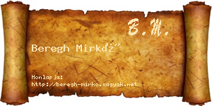 Beregh Mirkó névjegykártya